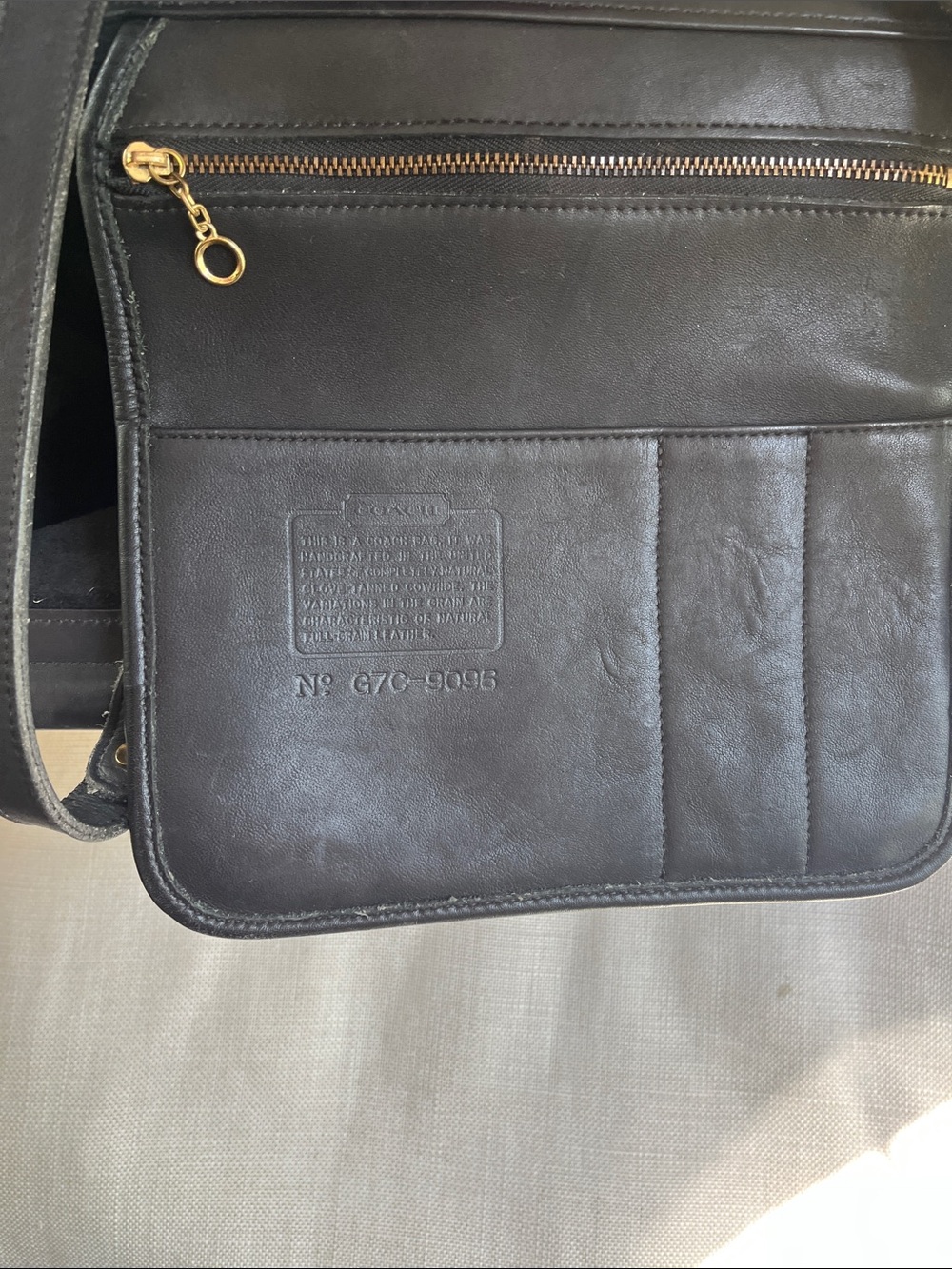 COACH Vintage Barclay Briefcase Shoulder Bag Black Leather 9096 - Picture 9 of 16